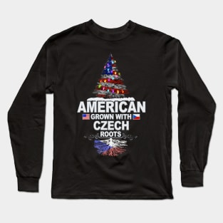 Christmas Tree  American Grown With Czech Roots - Gift for Czech From Czech Republic Long Sleeve T-Shirt